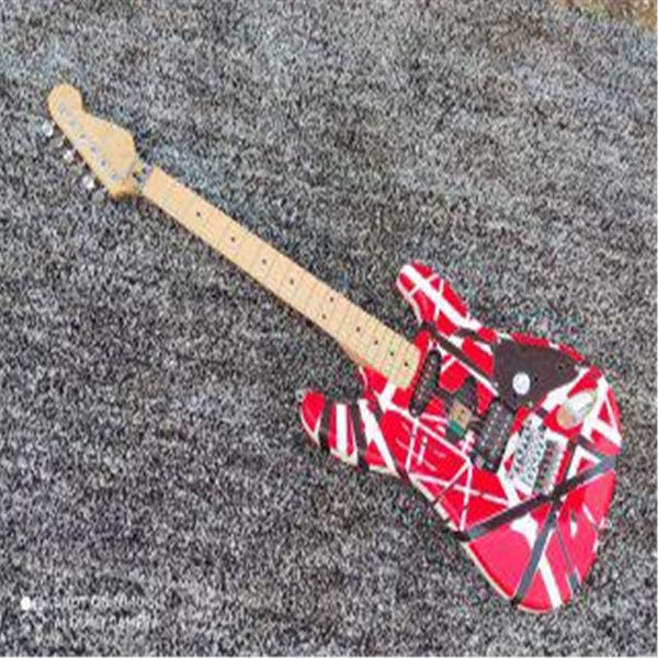 6-string electric guitar, chrome plated metal hardware can be customized, red, black and white
6-string electric guitar, chrome plated metal hardware can be customized, red, black and white