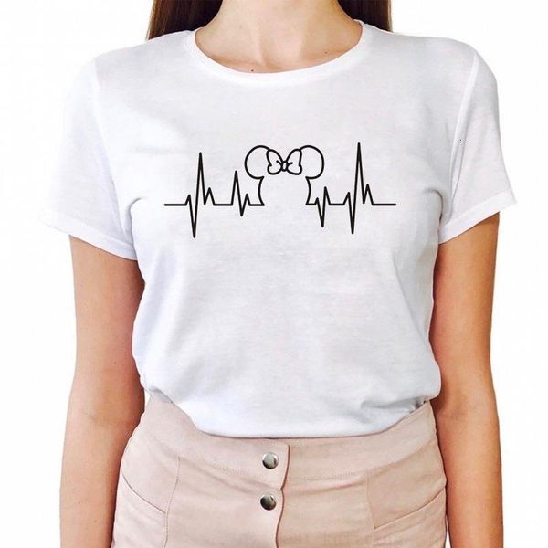 women cartoon tshirt micky mouse heartbeat shirt cute female tee casual loose harajuku t-shirt women tee femme, White
women cartoon tshirt micky mouse heartbeat shirt cute female tee casual loose harajuku t-shirt women tee femme, White