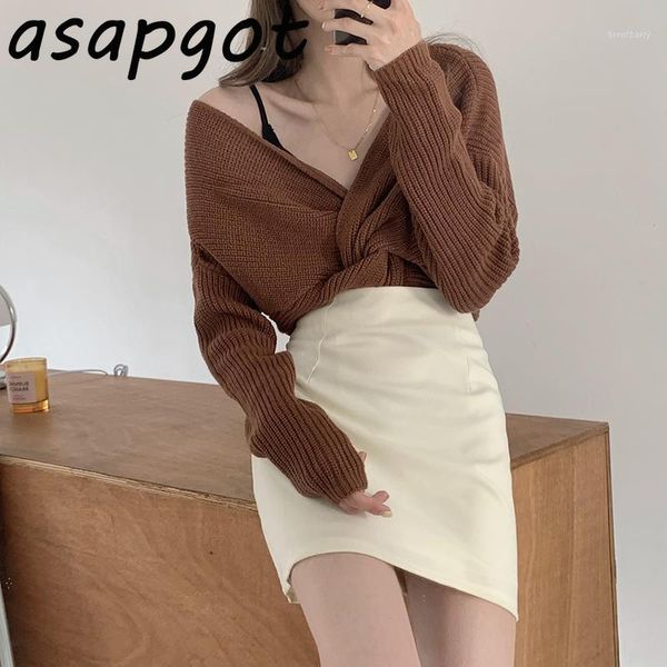 asapgot vintage autumn new qualities fashion long sleeve v neck pullovers sweater high waist skirts mini 2 pieces set1, Gray
asapgot vintage autumn new qualities fashion long sleeve v neck pullovers sweater high waist skirts mini 2 pieces set1, Gray