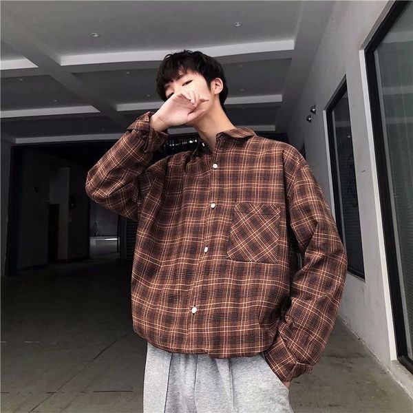 2021 section men's summer plaid shirt long korean beautiful casual trend loose hong kong style ru 6ond, White;black
2021 section men's summer plaid shirt long korean beautiful casual trend loose hong kong style ru 6ond, White;black