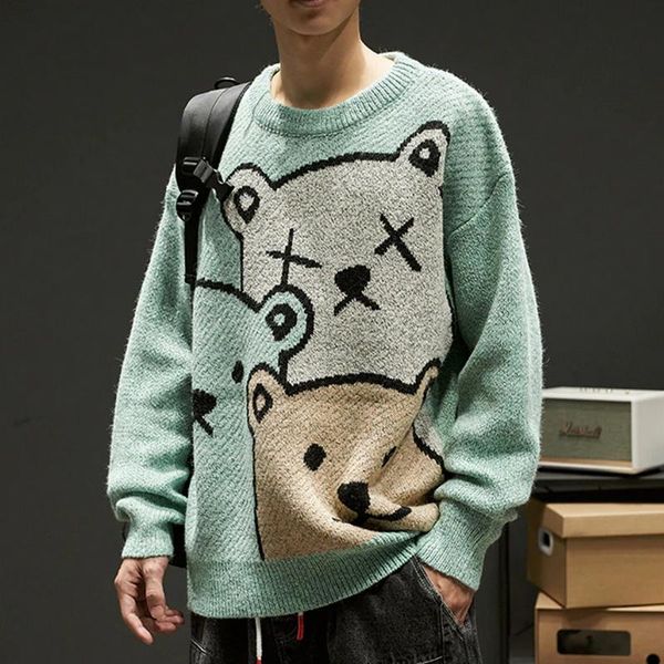 cartoon bear sweater men winter men clothing fashion long sleeve knitted pullover sweater oversized 2021 new cotton coat, White;black
cartoon bear sweater men winter men clothing fashion long sleeve knitted pullover sweater oversized 2021 new cotton coat, White;black