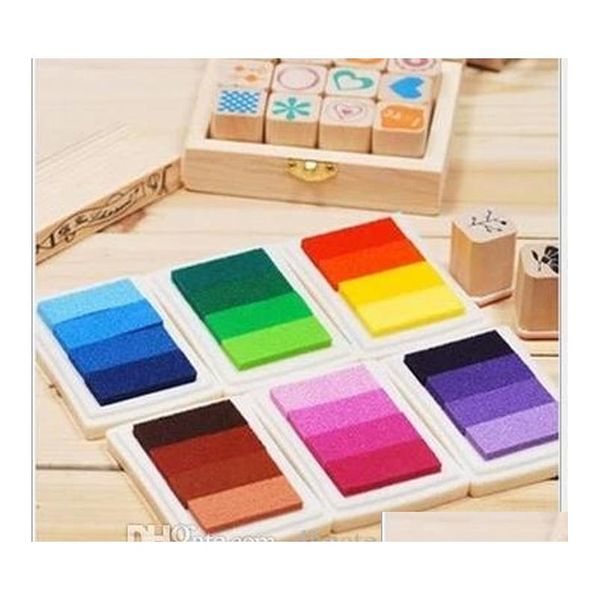 Shipping 100pcs Ink Pad Color Gradual Change Inkpad For Stamp U1m7b