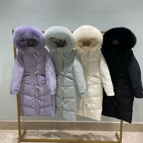 xia shiwen's down jacket of the same style for women's middle length with 4-oxhorn button thickened over the knee, loose and big, Black
xia shiwen's down jacket of the same style for women's middle length with 4-oxhorn button thickened over the knee, loose and big, Black