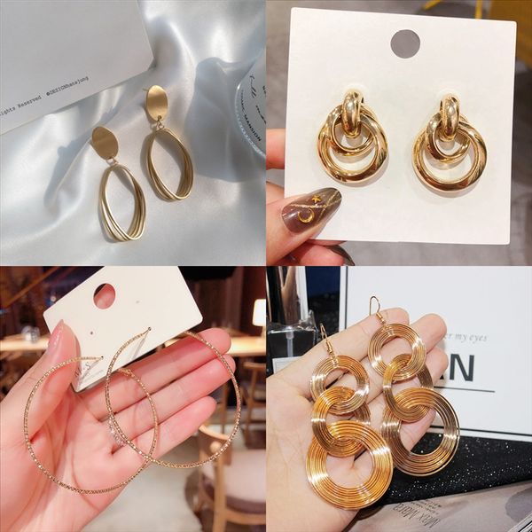 29kt european and american cross border jewelry fashion earring ear stud stud sier earring metal set with personalized thick, Golden
29kt european and american cross border jewelry fashion earring ear stud stud sier earring metal set with personalized thick, Golden