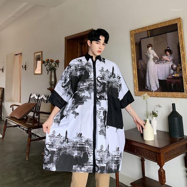 men summer bat short sleeve oversize loose casual long style shirt male women streetwear hip hop dress shirts couple shirt1, White;black
men summer bat short sleeve oversize loose casual long style shirt male women streetwear hip hop dress shirts couple shirt1, White;black
