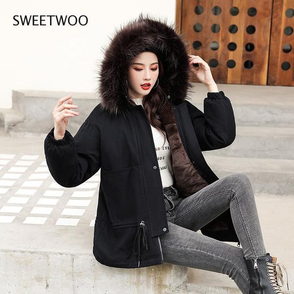 2021 korean fur collar parkas coat women winter long jacket thick warm coats female large hooded parkas loose outerwear, Black
2021 korean fur collar parkas coat women winter long jacket thick warm coats female large hooded parkas loose outerwear, Black
