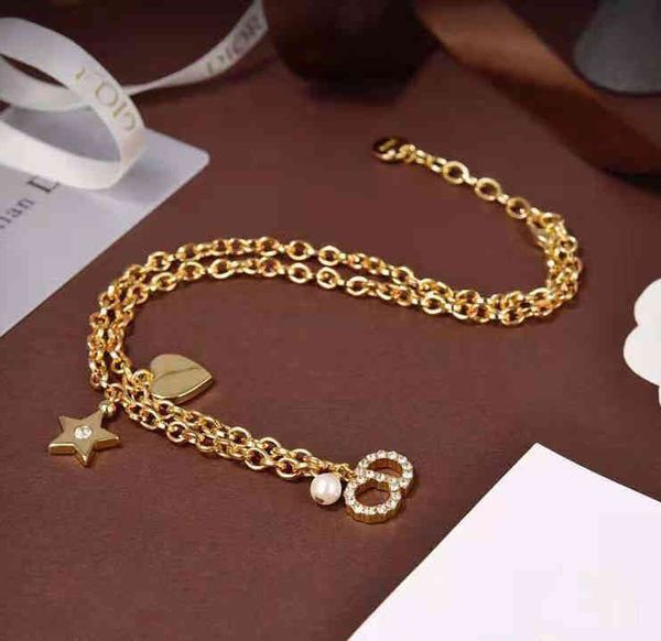 new love star necklace bracelet size pearl band brilliant diamonds bracelet, Black