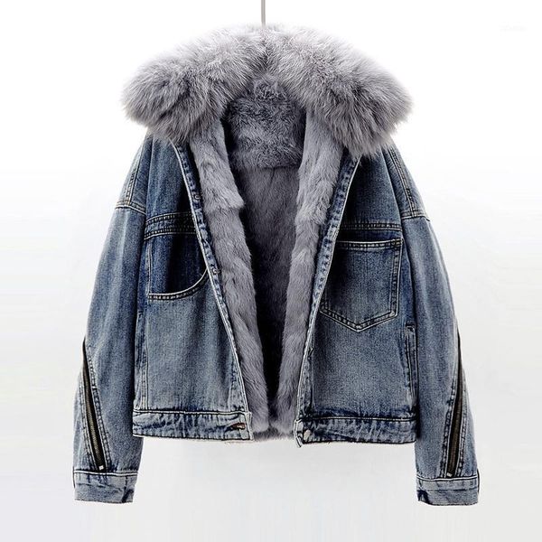 women's down & parkas winter genuine fur collar jacketdenim jacket women warm and removable lini short coat loose1, Black
women's down & parkas winter genuine fur collar jacketdenim jacket women warm and removable lini short coat loose1, Black