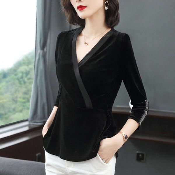 xvzxt autumn 2020 new black coat t-shirt european v-neck women's slim style waist long sleeve foreign fashion fit t-shirt dkbkj, White
xvzxt autumn 2020 new black coat t-shirt european v-neck women's slim style waist long sleeve foreign fashion fit t-shirt dkbkj, White