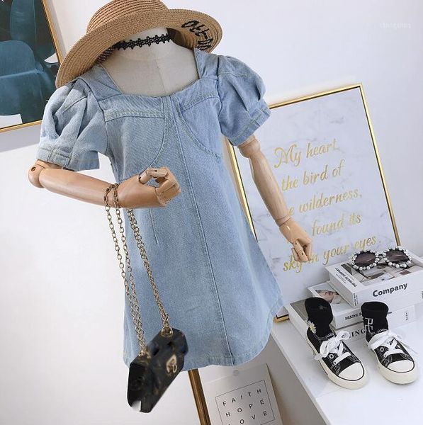 children dresses girls denim summer puff sleeve dress solid denim girls clothing child clothes fashion princess girl 1-6y1, Red;yellow
children dresses girls denim summer puff sleeve dress solid denim girls clothing child clothes fashion princess girl 1-6y1, Red;yellow