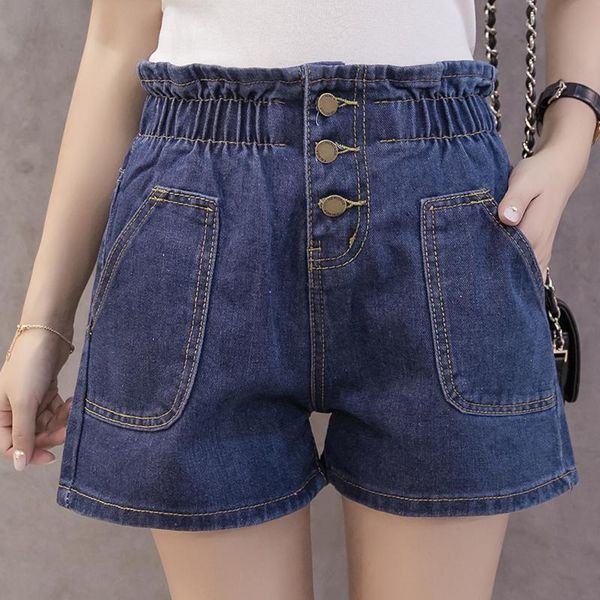 women's shorts high street elastic waist ripped grind hole turnup broad leg casual denim ladies slim fit, White;black
women's shorts high street elastic waist ripped grind hole turnup broad leg casual denim ladies slim fit, White;black