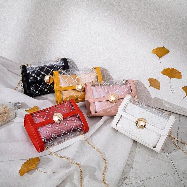 2021 совершенно новая прозрачная сумочка 2 в 1 прозрачный печать crossbody сумка кожаный кошелек набор для женщин летняя прозрачная сумка h
