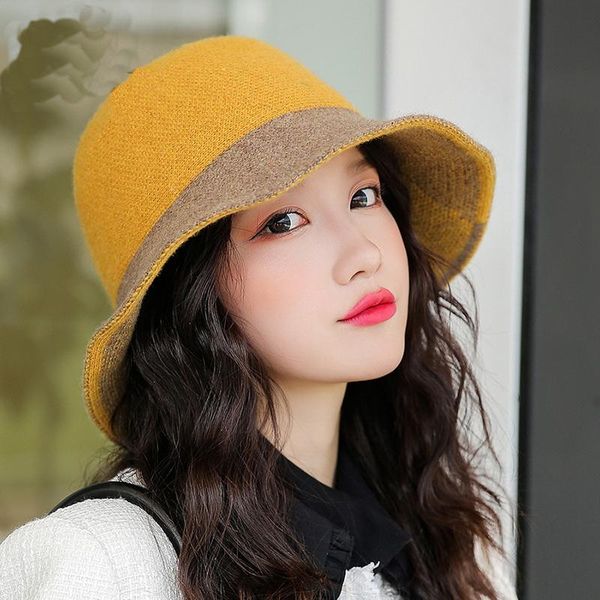 wide brim hats 2021 winter warm knit hat lady korea matching color fashion versatile temperament wool fisherman, Blue;gray
wide brim hats 2021 winter warm knit hat lady korea matching color fashion versatile temperament wool fisherman, Blue;gray