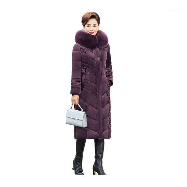 women x-long winter jacket fur collar velvet hooded windproof warm bio down coat oversize cotton padded parkas casaco feminino1, Black
women x-long winter jacket fur collar velvet hooded windproof warm bio down coat oversize cotton padded parkas casaco feminino1, Black