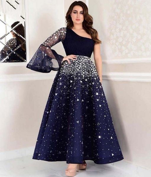 new arrival dark navy blue one shoulder beaded crystals long sleeve ankle length arabic prom dresses 2021 pageant foraml gowns vestidos, Black
new arrival dark navy blue one shoulder beaded crystals long sleeve ankle length arabic prom dresses 2021 pageant foraml gowns vestidos, Black