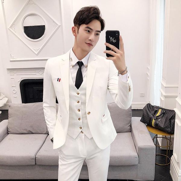 new suit suit male korean version of the young handsome dress british wind slim married men's clothing1, White;black
new suit suit male korean version of the young handsome dress british wind slim married men's clothing1, White;black