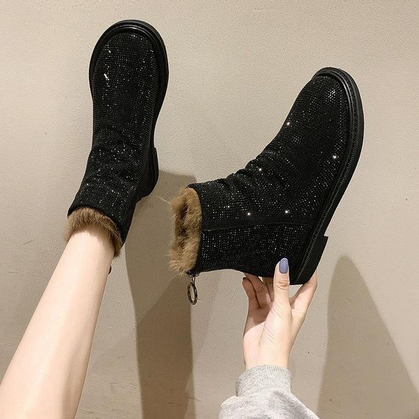 diamond full of crystals zipper-ba boots martin motorcycle boots plus velvet cotton ra lady shoes -40, Black
diamond full of crystals zipper-ba boots martin motorcycle boots plus velvet cotton ra lady shoes -40, Black