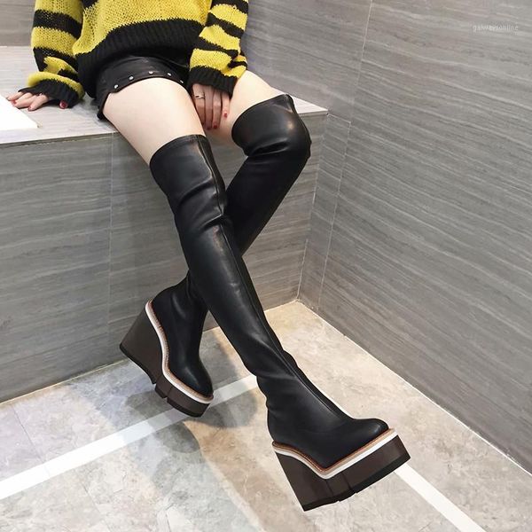 boots long women wedge high heel stretch leather 2021 fall winter fashion shoes woman riding super heels1, Black
boots long women wedge high heel stretch leather 2021 fall winter fashion shoes woman riding super heels1, Black