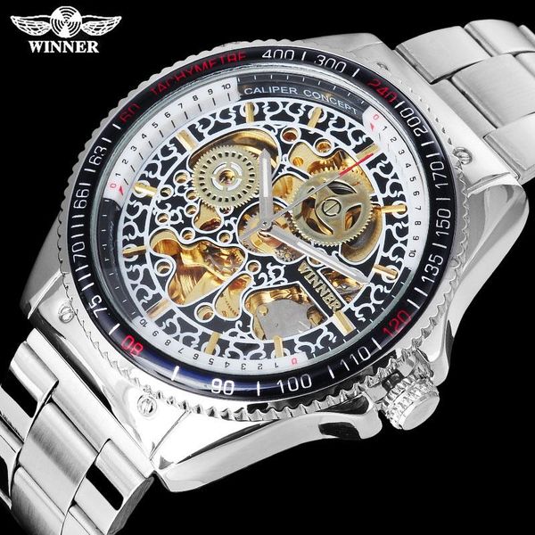 winner men mechanical watches fashion automatic skeleton man wristwatches stainless steel band relogio masculino, Slivery;brown
winner men mechanical watches fashion automatic skeleton man wristwatches stainless steel band relogio masculino, Slivery;brown