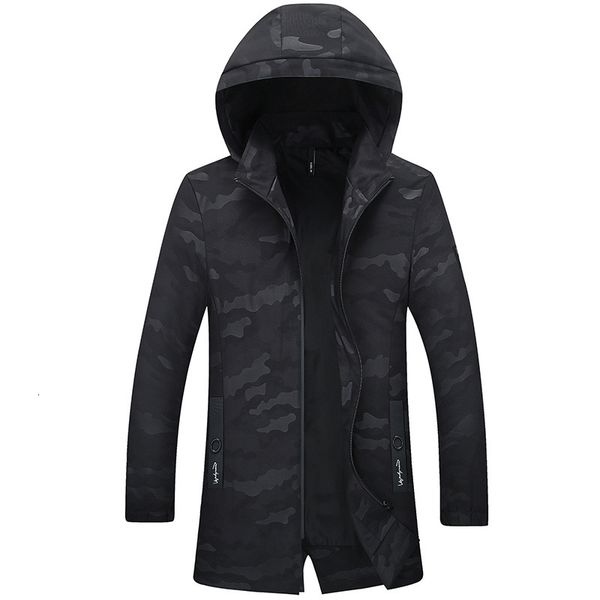 add increase camouflage men's coat medium length fashion fat man's youth large hooded windbreaker spring and autumn, Tan;black 
add increase camouflage men's coat medium length fashion fat man's youth large hooded windbreaker spring and autumn, Tan;black