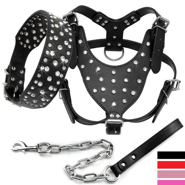 bling rhinestone studded leather dog pet collar harness leash 3pcs set walking medium large dogs pitbull boxer pink blac sqclaw
bling rhinestone studded leather dog pet collar harness leash 3pcs set walking medium large dogs pitbull boxer pink blac sqclaw