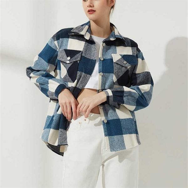 wixra womens plaid shirt jacket coat ladies pockets thick turn down collar plus size female outerwear 220118, Black;brown
wixra womens plaid shirt jacket coat ladies pockets thick turn down collar plus size female outerwear 220118, Black;brown