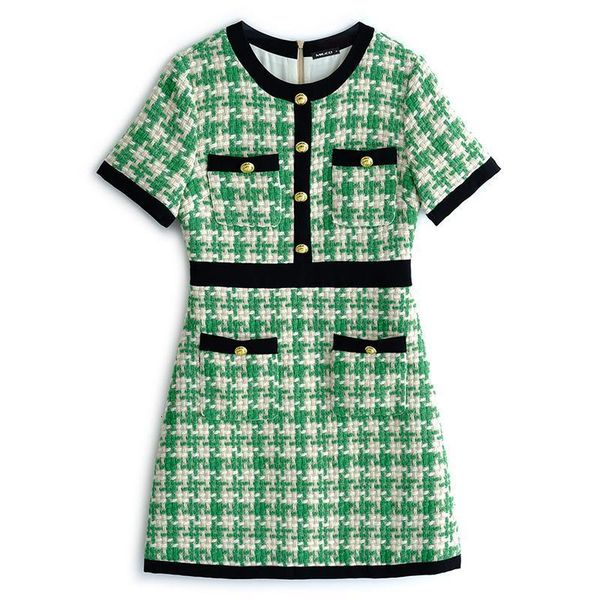 green black knitted o-neck houndstooth button short sleeve empire plaid mini dress summer d2585 drop shipping, Black;gray
green black knitted o-neck houndstooth button short sleeve empire plaid mini dress summer d2585 drop shipping, Black;gray