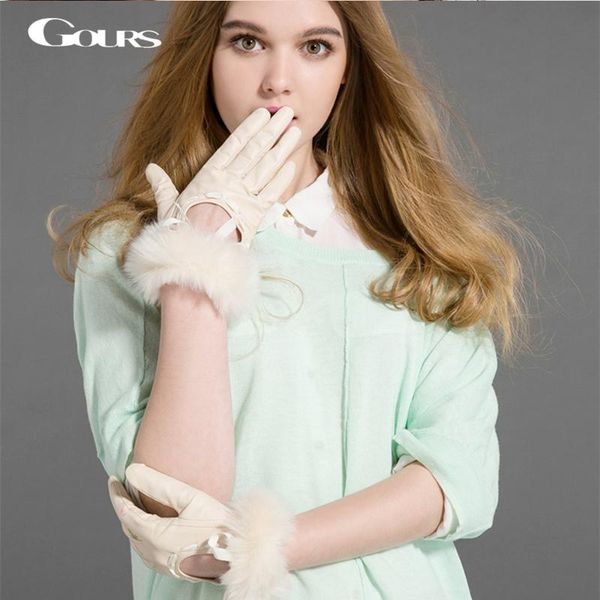 five fingers gloves gours winter women genuine leather fashion brand warm glove goatskin faux fur mittens guante luvas gsl025, Blue;gray
five fingers gloves gours winter women genuine leather fashion brand warm glove goatskin faux fur mittens guante luvas gsl025, Blue;gray