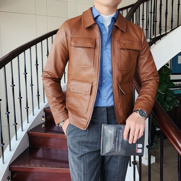 2020 male casual black-style korean lapel zipper leather jacket chaquettes hombre man jackets 5u1l
2020 male casual black-style korean lapel zipper leather jacket chaquettes hombre man jackets 5u1l