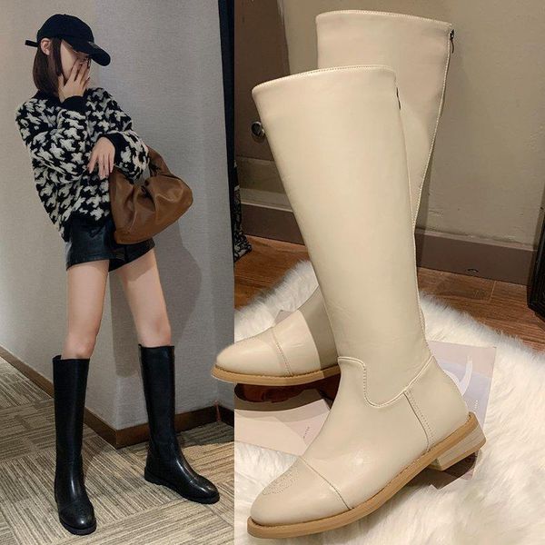 new winter women's boots long boots pu solid color all-match casual high wear-resistant flat shoes and cashmere, Black
new winter women's boots long boots pu solid color all-match casual high wear-resistant flat shoes and cashmere, Black