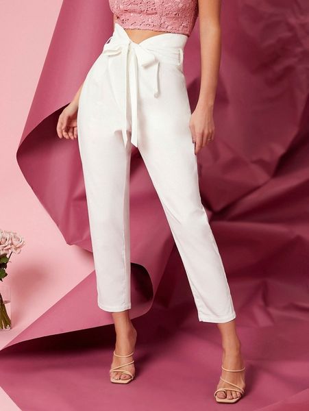tie waist tapered pants k1me#, Black;white
tie waist tapered pants k1me#, Black;white