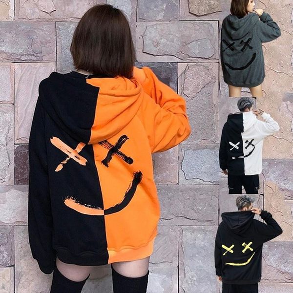 women smile hoodies sweatshirt happy smiling face print mens patchwork hoodies couple hip hop long sleeve hooded pullover, Black
women smile hoodies sweatshirt happy smiling face print mens patchwork hoodies couple hip hop long sleeve hooded pullover, Black