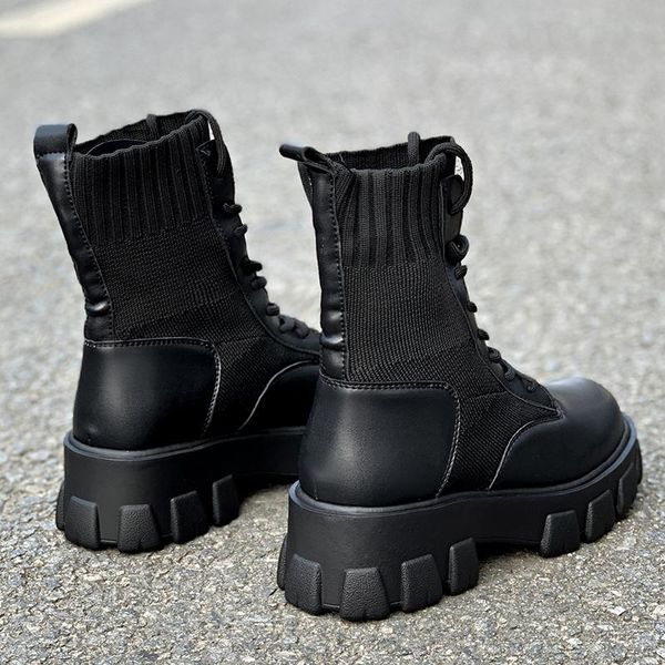 women boots fashion sock patent leather black booties shoes platform flat motorcycle knitting boots women
women boots fashion sock patent leather black booties shoes platform flat motorcycle knitting boots women