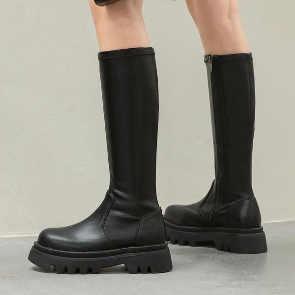 boots brand design genuine leather skidproof rubber sole cow skin mid-calf riding fashion winter shoes women, Black
boots brand design genuine leather skidproof rubber sole cow skin mid-calf riding fashion winter shoes women, Black
