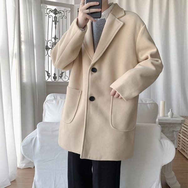 men's wool & blends winter 2021 student coat medium length casual solid color loose and simple fashion plue size m-5xl, Black
men's wool & blends winter 2021 student coat medium length casual solid color loose and simple fashion plue size m-5xl, Black
