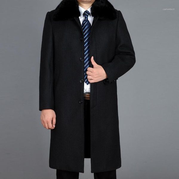 men's wool & blends nice tide fur thick warm winter coats fashion coat blend mens peacoat men overcoat long real m-4xl1, Black
men's wool & blends nice tide fur thick warm winter coats fashion coat blend mens peacoat men overcoat long real m-4xl1, Black