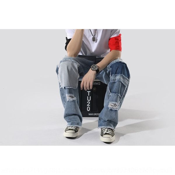 hiv66 fashion br men's jeans holesloose holes with jeans straight tubeold and and jeansleather pants jeanspatchwork beggar's pants, Blue
hiv66 fashion br men's jeans holesloose holes with jeans straight tubeold and and jeansleather pants jeanspatchwork beggar's pants, Blue