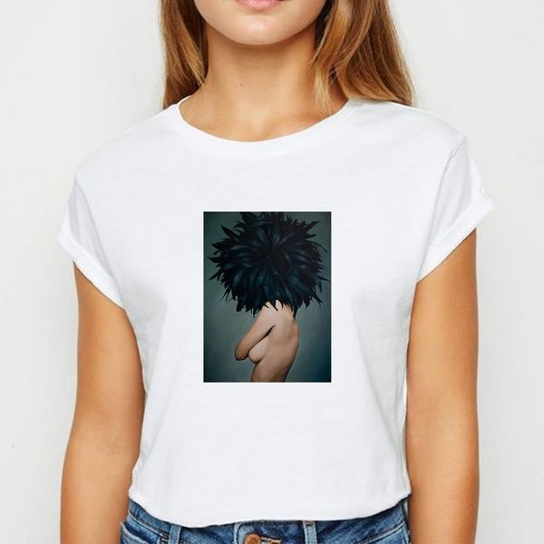 style feather flower girl t shirt women vogue spring summer tshirt recreational women's shirt vestidos o-collar t-shirts, White
style feather flower girl t shirt women vogue spring summer tshirt recreational women's shirt vestidos o-collar t-shirts, White