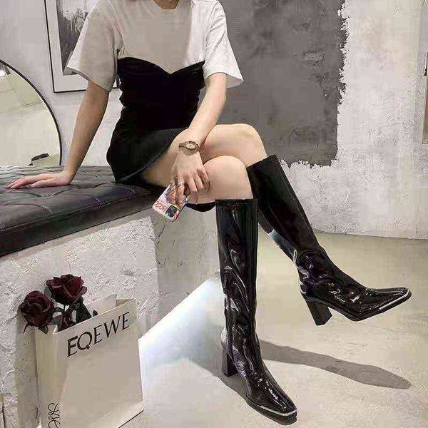 boot patent leather fashion knee hig boots women zipper thick high heel long ladies square toe autumn winter shoes botas mujer 2, Black
boot patent leather fashion knee hig boots women zipper thick high heel long ladies square toe autumn winter shoes botas mujer 2, Black