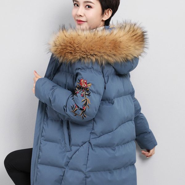 winter new high-end down jacket mid-long large size embroidery thick warm coat snow cotton padded parkas outerwear c61, Black
winter new high-end down jacket mid-long large size embroidery thick warm coat snow cotton padded parkas outerwear c61, Black