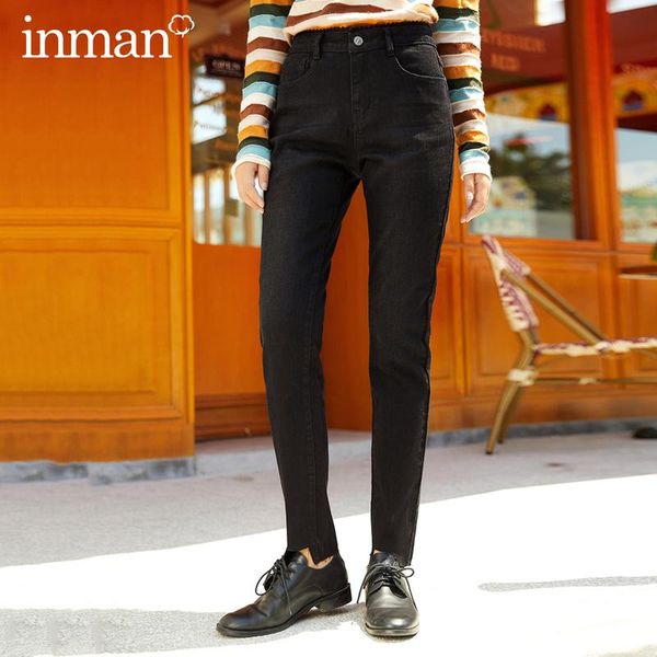 inman 2020 autumn winter new arrival jeans classic simple mid-waisted stretch cotton irregular -edged trousers, Blue
inman 2020 autumn winter new arrival jeans classic simple mid-waisted stretch cotton irregular -edged trousers, Blue