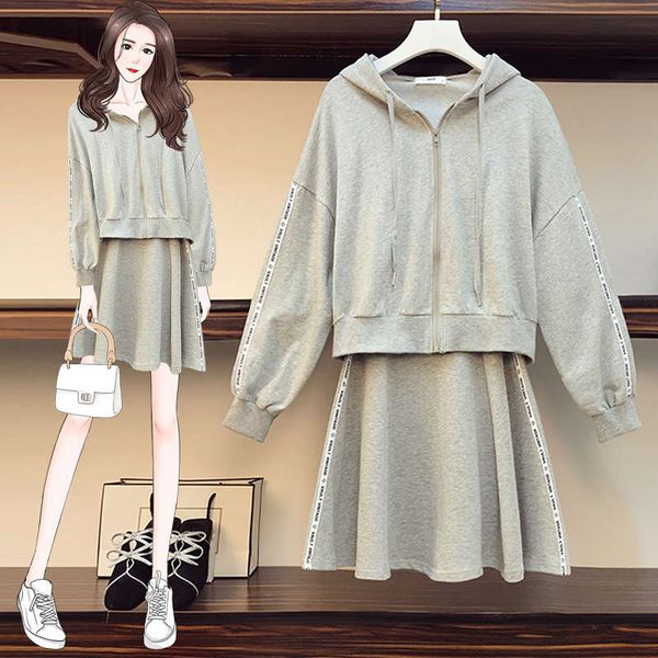 large women's fall 2020 new fat sister show thin foreign style suit fashion sweater dress two piece set, Black
large women's fall 2020 new fat sister show thin foreign style suit fashion sweater dress two piece set, Black