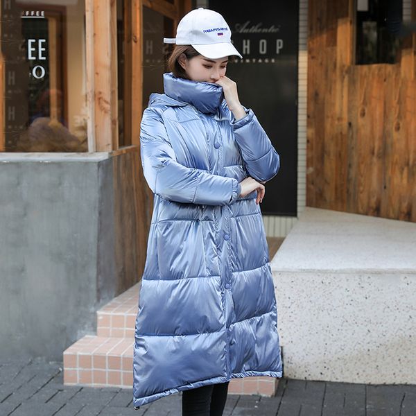 2021 newfashion shining fabric winter jacket women hooded collar warm thicken female long coat xaw9, Black
2021 newfashion shining fabric winter jacket women hooded collar warm thicken female long coat xaw9, Black