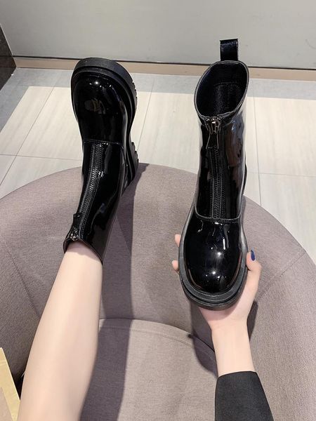 brand women's shoes rubber boots round toe lace up booties ladies zipper clogs platform boots-women fashion rain med autumn, Black
brand women's shoes rubber boots round toe lace up booties ladies zipper clogs platform boots-women fashion rain med autumn, Black