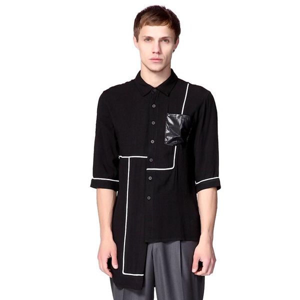 2021 new men's clothing hair stylist catwalk style fashion personality asymmetric shirt singer costumes, White;black
2021 new men's clothing hair stylist catwalk style fashion personality asymmetric shirt singer costumes, White;black