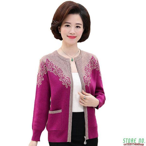 2020 spring women knit wool jacket middle aged mother zipper sweater cardigan casual loose large size coat plus size 5xl, White
2020 spring women knit wool jacket middle aged mother zipper sweater cardigan casual loose large size coat plus size 5xl, White