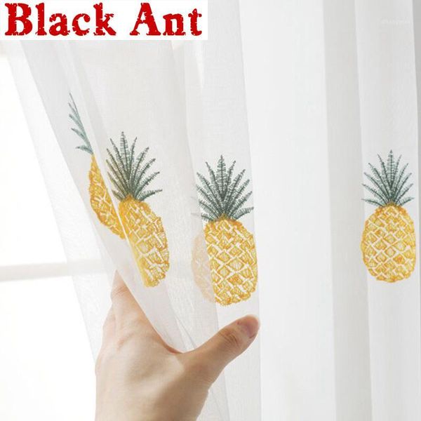 pineapple fruit embroidery tulle curtain for kids girls bedroom modern cartoon window screen kitchen sheer voile cortinas t430#41
pineapple fruit embroidery tulle curtain for kids girls bedroom modern cartoon window screen kitchen sheer voile cortinas t430#41