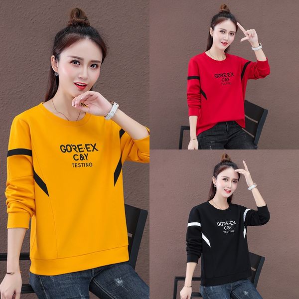 crew neck short splicing women's spring sweater sweater autumn thin bottoming shirt korean loose hoodless long sleeve fashion ins ea, Black
crew neck short splicing women's spring sweater sweater autumn thin bottoming shirt korean loose hoodless long sleeve fashion ins ea, Black