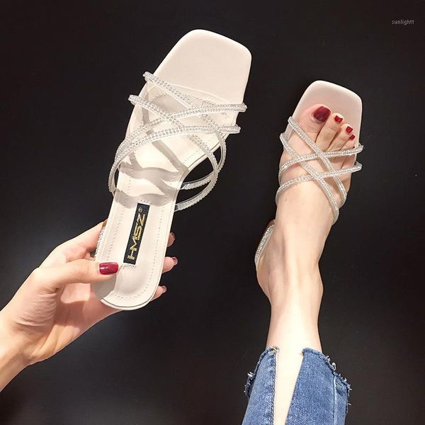 slippers 2021 fashion rhinestone cross belt thick open toe middle heel holiday beach half slippers1, Black
slippers 2021 fashion rhinestone cross belt thick open toe middle heel holiday beach half slippers1, Black