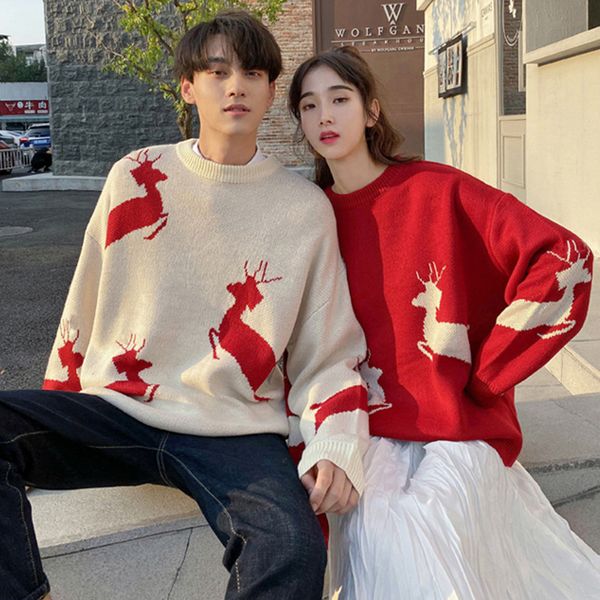 2020 christmas couple dress korean style winter new deer christmas loose winter sweater women o-neck pullovers h1211, White;black
2020 christmas couple dress korean style winter new deer christmas loose winter sweater women o-neck pullovers h1211, White;black